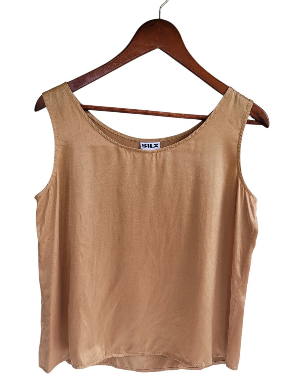 Silx 100% Silk Tank Top Sleeveless Lightweight Womens Medium
